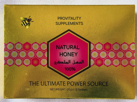 Organic Natural Honey - 12 Individual Packets, 20g